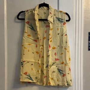 Vintage Floral Sleeveless Top